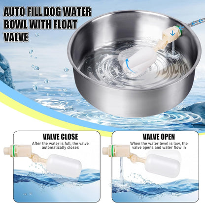 Automatic Dog Water Bowl Dispenser Large Breed| Auto Fill| High Capacity | Stainless Steel Dog Waterer with Float Valve Self Filling Auto Water Bowl for Outdoor Large Dogs Cats Chicken Livestock2