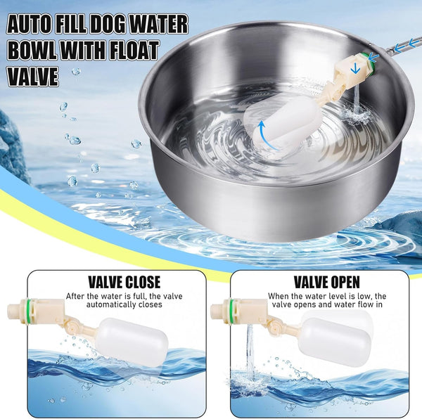 Automatic Dog Water Bowl Dispenser Large Breed| Auto Fill| High Capacity | Stainless Steel Dog Waterer with Float Valve Self Filling Auto Water Bowl for Outdoor Large Dogs Cats Chicken Livestock2