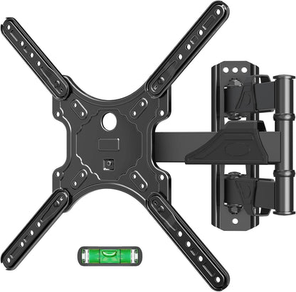 Full Motion TV Wall Mount for Most 26-60 Inch Tvs, Max VESA 400X400Mm Wall Mount TV Bracket with Swivel Tilting Extension Level Adjustment for LED LCD Flat Curved Tvs up to 77 LBS, MU00181