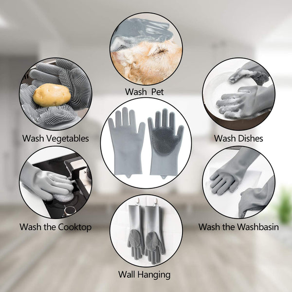 Pet Grooming Gloves - Gentle Dog Bathing Shampoo Brush - Massage Mitt with Enhanced Five Finger Design - Efficient Deshedding Glove for Dogs, Cats, Rabbits and Horses - 1 Pack6