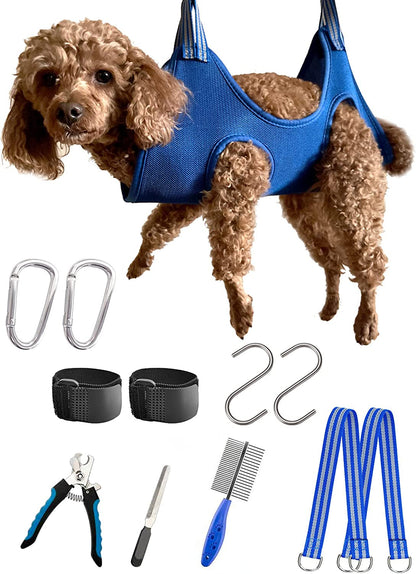 Kkiimatt 10 in 1 Pet Grooming Hammock Harness with Nail Clippers/Trimmer, Nail File, Dog Hammock/Grooming Sling for Nail Trimming/Clipping13