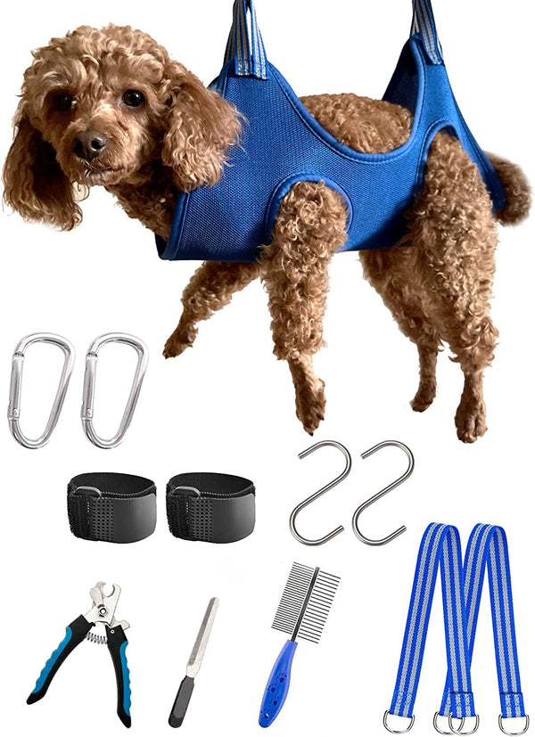 Kkiimatt 10 in 1 Pet Grooming Hammock Harness with Nail Clippers/Trimmer, Nail File, Dog Hammock/Grooming Sling for Nail Trimming/Clipping13