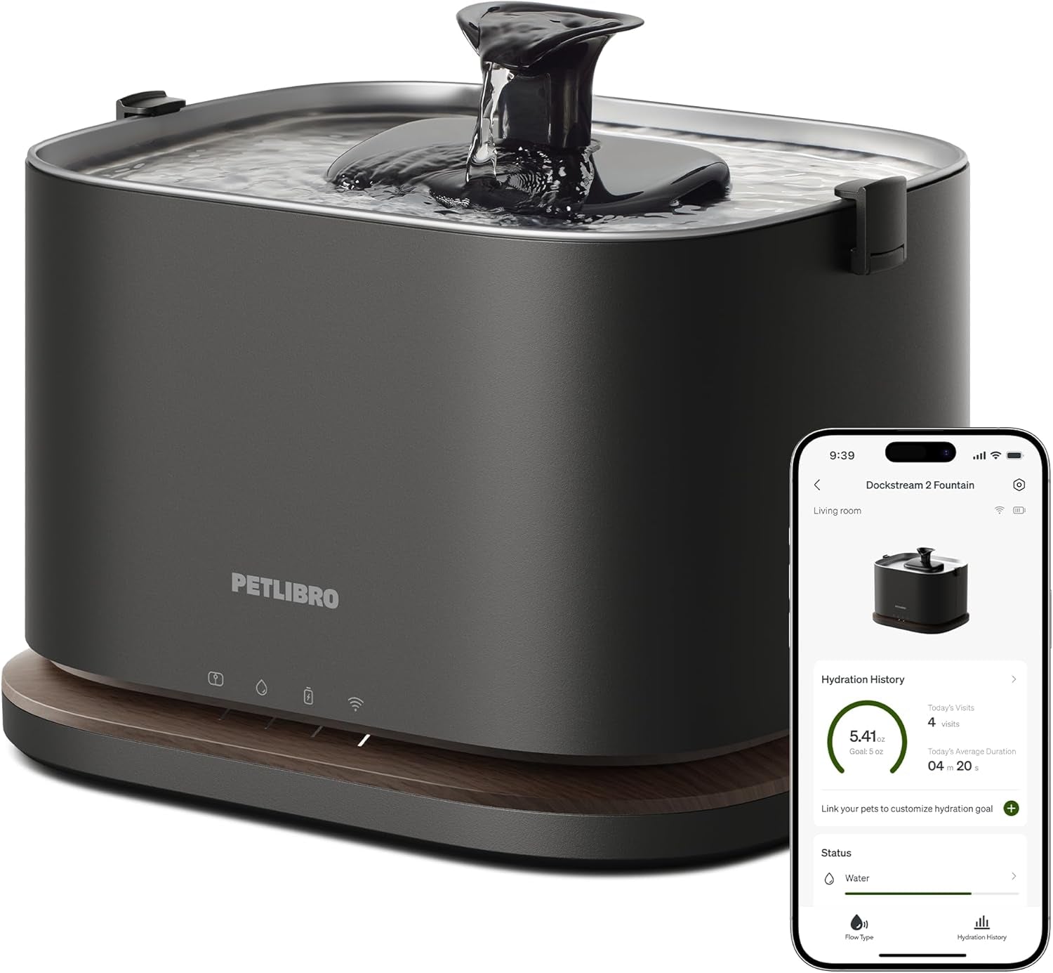 petlibro-upgrade-cat-water-fountain-app-monitoring-3l-101oz-cordless-cat-fountain-battery-operated-dockstream-2-pet-water-fountain-with-stainless-steel-tray-5ghz-wifi
