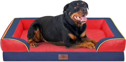 Comfort Expression Orthopedic Dog Bed for Extra Large Dogs with Bolster | Waterproof Dog Couch Bed with Washable Cover & Non-Slip Bottom, Supportive Egg Crate Foam XL Pet Bed, 42X30 Inch168