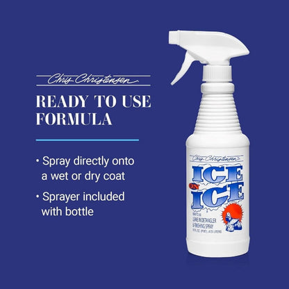Chris Christensen Ice on Ice Detangler and Finishing Dog Spray, Groom like a Professional, Ready to Use, Helps Brush/Comb Glide through Coat, Conditions, No Residue, All Coat Types, Made in USA, 16 Oz3