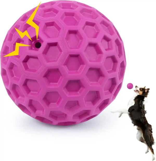 DISSKNIC Indestructible Squeaky Dog Ball, Relieves Anxiety, Cleans Teeth, Interactive Chew Toy for Aggressive Chewers, Dog Toy for Large Breeds, Outdoor Waterproof13