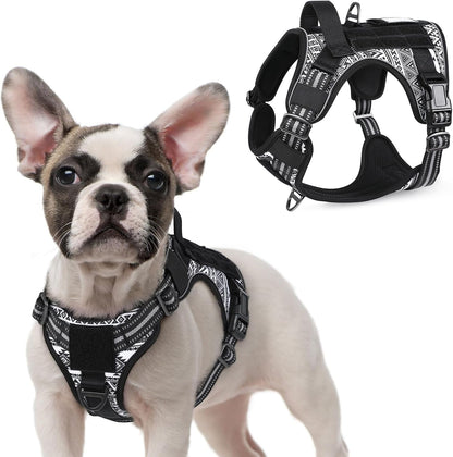Rabbitgoo Tactical Dog Harness for Large, No Pull Military Service Vest | Molle & Handle, Heavy Duty, Adjustable, Reflective Straps, Easy Control for Training Walking, Black, Large23
