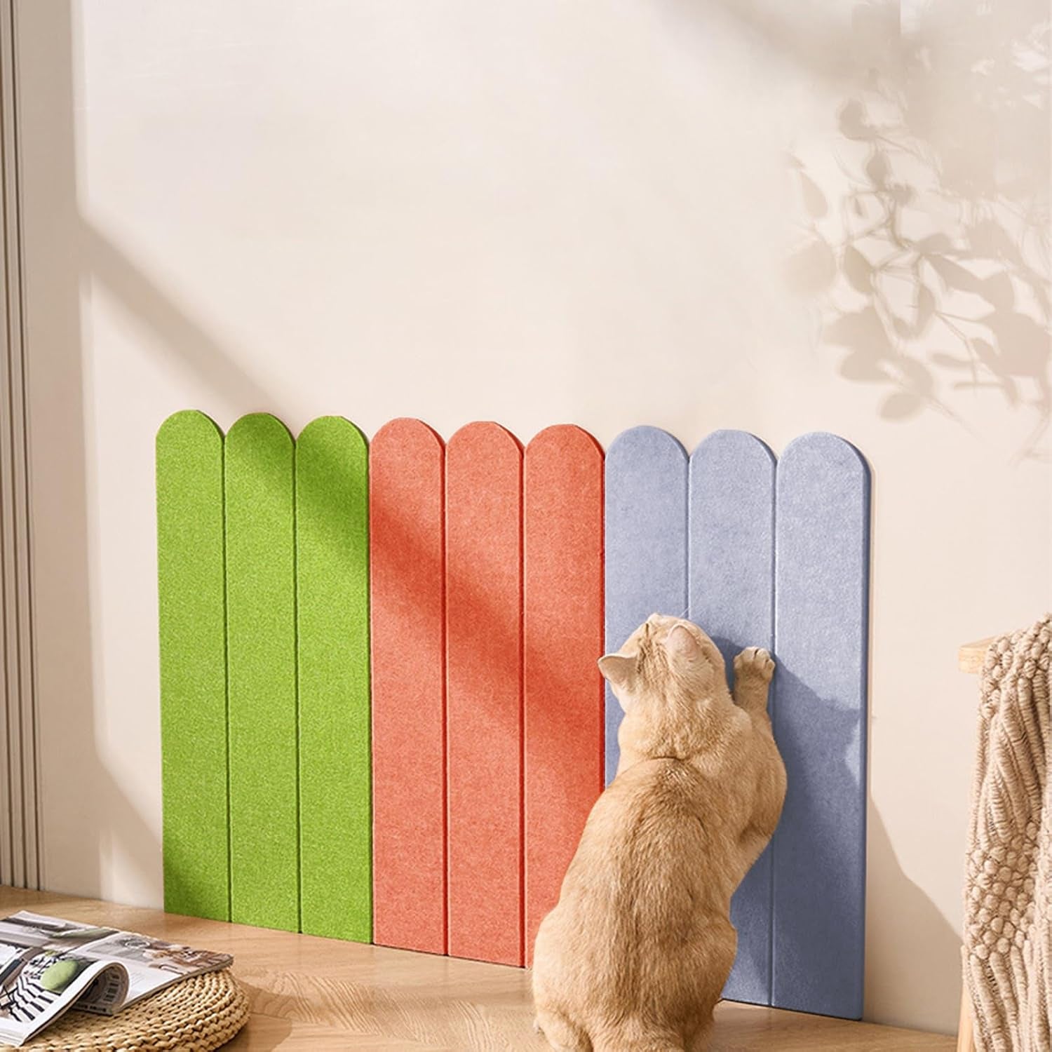 cat-wall-scratcher-scratching-pads-3-panel-0-35-thick-felt-scratching-post-alternative-self-adhesive-cat-scratch-mat-for-sofa-door-wall-longan-yellow