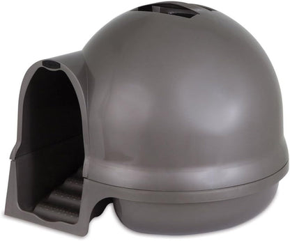 Petmate Booda Clean Step Cat Litter Box Dome (Made in the USA with 95% Recycled Materials)- Brushed Nickel, Made in USA1