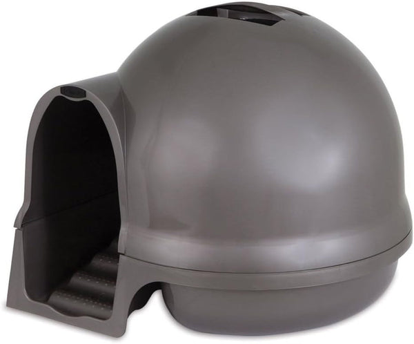 Petmate Booda Clean Step Cat Litter Box Dome (Made in the USA with 95% Recycled Materials)- Brushed Nickel, Made in USA1
