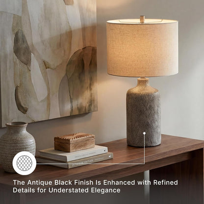 Signature Design by Ashley Linus 24.5" Ceramic Bedside Table Lamp, Black4