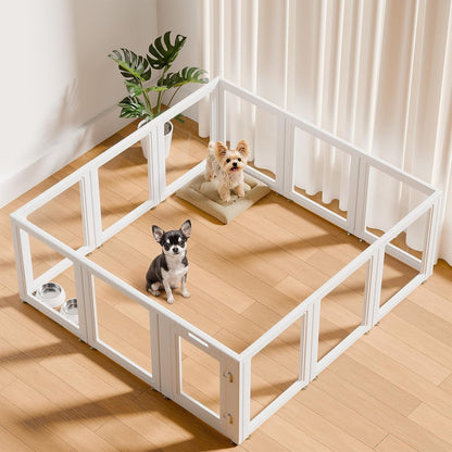 EVERFRONT Clear Acrylic Dog Playpen - Clear Dog Play Pen - Easy Assemble Acrylic Dog Playpen - Puppy Playpen, Cat Playpen, Small Animal Playpen, Dog Play Pen Indoors (24", 10 Panels)8