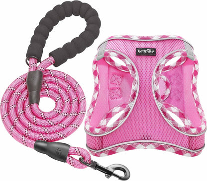 Haapaw Dog Harness with Leash Set, No Pull Adjustable Reflective Step-In Puppy Harness with Thickened Padded Vest for Extra-Small/Small Medium Dogs8