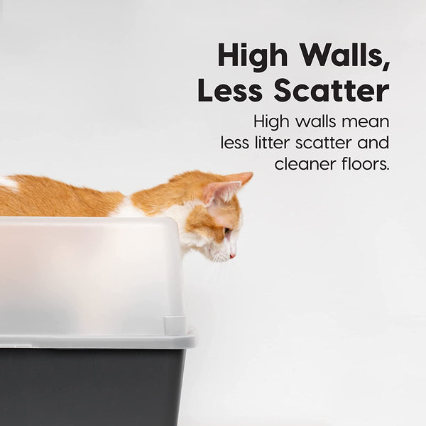 IRIS USA Large High Sided Cat Litter Box, Scatter Shield | High Kickers, Kick-Proof Sides, Extra Deep Pan, Raised Edge Protection, Keeps Floor Clean, Easy Daily Scoop9