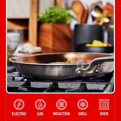 Eater Series 5 Piece Essentials Set | Made in USA | 5 Ply Fully Clad Stainless Steel Cookware Set | Stay Cool Handle | Induction Ready & Non-Toxic5