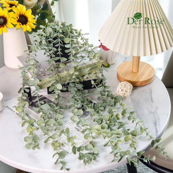 Fake Eucalyptus Hanging Plant for Boho Bathroom Wall Art Decor | Vintage Cascading Greenery Adds Vertical Texture, Atificial Farmhouse Plants Brings Natural Charm to Room, Shelf Decor2