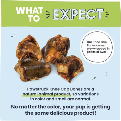 Pawstruck Natural Knee Cap Dog Bones - Treats for Aggressive Chewers, Low Fat & High Protein Chews, Beef Flavor, Long-Lasting Rawhide Alternatives - 10 Pack, Packaging May Vary4