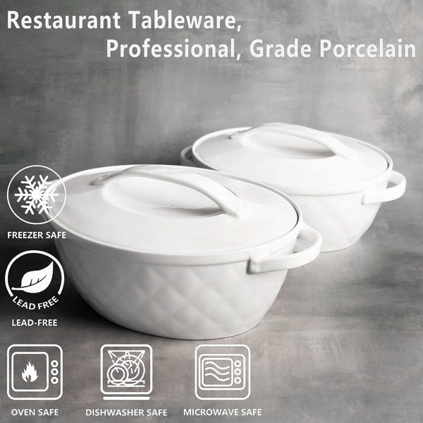 Oval Casserole Dish 1.9 Qt, French Onion Soup Ceramic Bakeware with Lids, Ceramic Cocotte, Baking Dish with Lids and Handles, Microwave, Dishwasher, Oven Safe3
