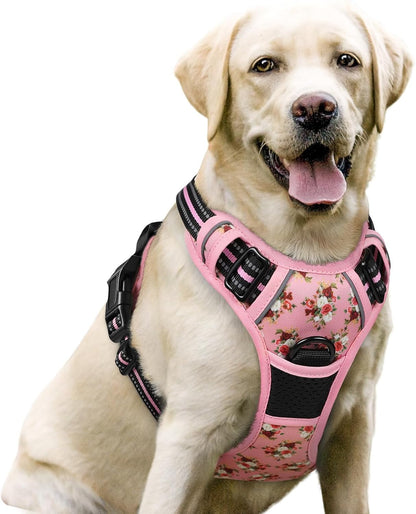 Rabbitgoo Dog Harness, No Pull for Large Dogs with 2 Leash Clips, Pet Vest | No Choke with Handle, Adjustable Soft Padded, Reflective, Easy Control for Walking, Black, Large36