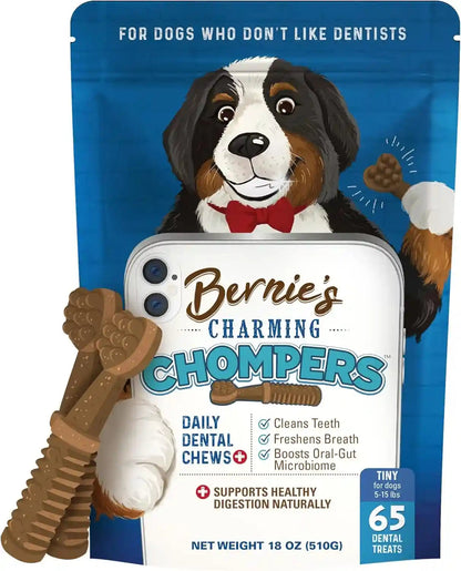 Bernie'S Charming Chompers Dog Dental Chews, Gut Support, 51-100 Lb, 24 Ct12
