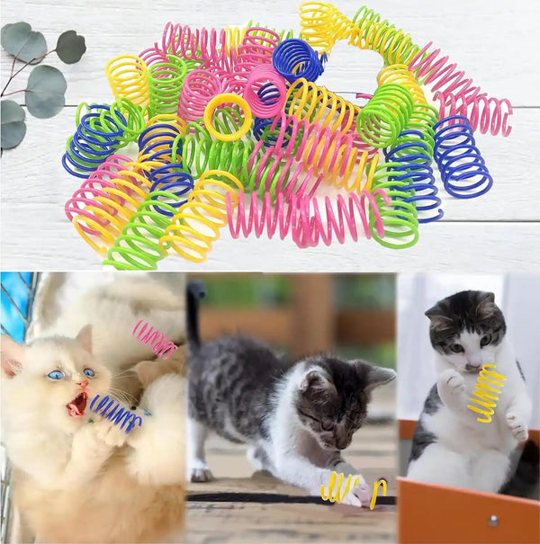 Cat Spring Toys 20 Packs Colorful Plastic Spring Coils Attract Cats to Swat, Bite, Cat Toys for Indoor Cats for All Breeds6