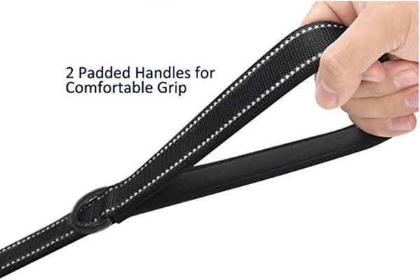 Heavy Duty Dog Leash - 2 Handles by Padded Traffic Handle for Extra Control, 6Foot Long - Perfect for Medium to Large Dogs (6 Ft, Black)5