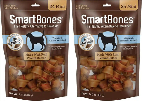 Smartbones Mini Bones with Real Peanut Butter 56 Count, Rawhide-Free Chews for Dogs15