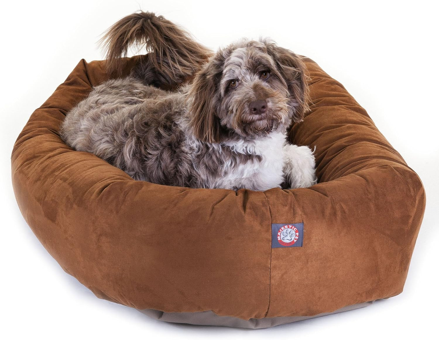 majestic-pet-32-inch-suede-calming-dog-bed-washable-cozy-soft-round-dog-bed-with-spine-support-for-dogs-to-rest-their-head-fluffy-donut-dog-bed-32x23x7-inch-round-pet-bed-medium-sage