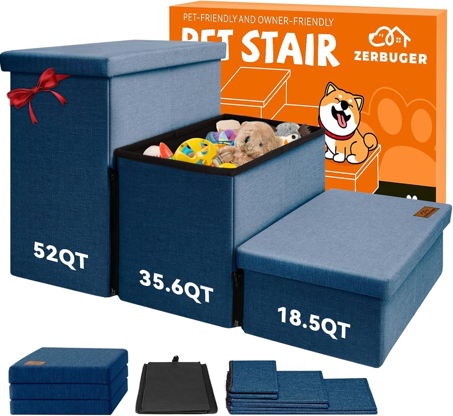 zerbuger-wider-dog-ramp-for-high-bed-with-storage-18-h-foldable-dog-stairs-for-small-medium-large-older-senior-animal-sturdy-dog-step-for-climbing-bed-or-couch-arthritis-friendly-gray-no-condo