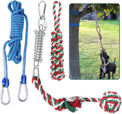 HOPET Dog Outdoor Bungee Hanging Toy, Tether Tug of War Toys for Medium to Large Dog to Exercise, Durable Interactive Tug Toy, Dog Rope Toys1