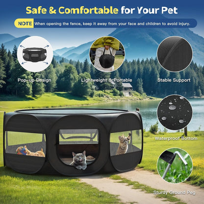 Small Animal Playpen, Chicken Brooder Box with Cover Top, Black | Portable Outdoor Exercise Pet Cage Tent, Waterproof Breathable Pet Playpen Indoor for Chick Ktiien Bunny Hamster Guinea Pig5