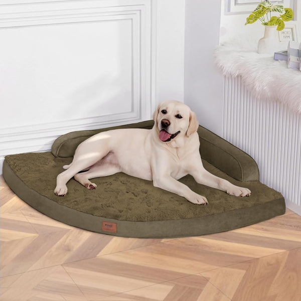 MEKIY Orthopedic Waterproof Dog Bed with Sides for Extra Large Sizes Dogs | Egg Crate Foam, Waterproof Liner, Anti-Slip Bottom, Space-Saving, Perfect for Corners and Sofa Edges, 40 X 40 Inch10