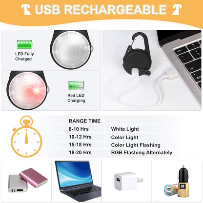 Dog Collar Light, 4 Modes Dog Lights for Night Walking, Rechargeable LED Pet Collar Light for Nighttime Clip On, IP68 Waterproof Pet Walking Accessories-2 Pack(Black)4