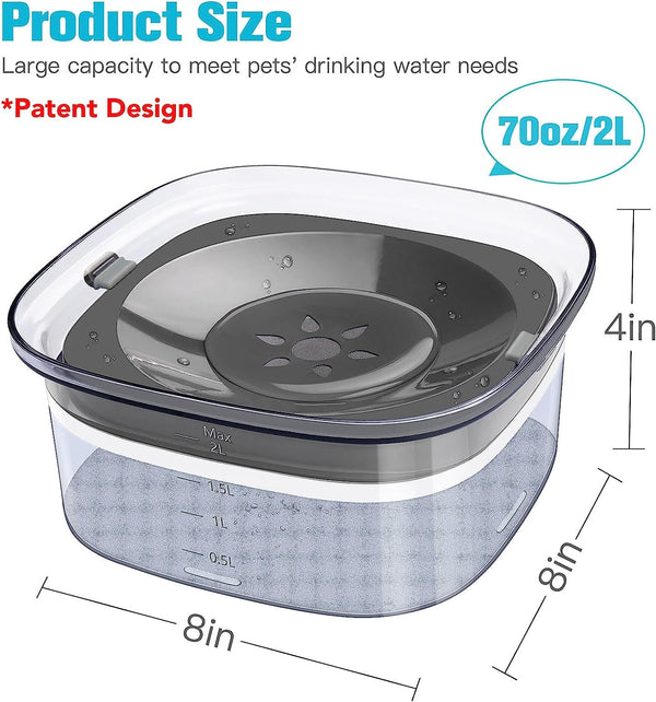 UPSKY 70Oz Dog Water Bowl 2L No Spill Dog Bowls Large Capacity Spill Proof Slow Water Feeder, No Splash Pet Water Dispenser Vehicle Carried Travel Slow Drinking Bowl for Messy Drinkers2