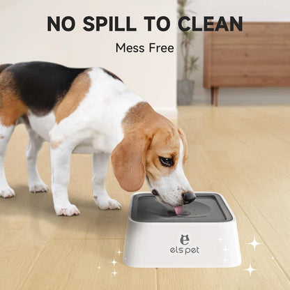 ELS PET Grey 70Oz 2L No Spill Dog Cat Bowl Carbon Filter Water Dispenser | 70Oz 2L, Floating Disk Slow Drink, Activated Carbon Filter, Dual Spill Proof, anti Slip, Dishwasher Safe, Medium Large Dogs3