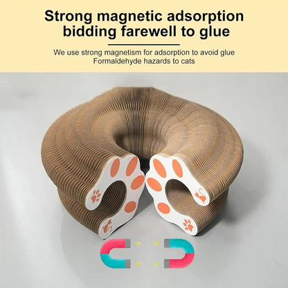 Kitty Curls Cat Toy,Foldable Magic Organ Cat Toy,Magic Organ Cat Scratcher Board,Foldable Recyclable Cat Accordion Toy for Indoor Cat Playing,Interactive Scratch Pad with Toy Ball6