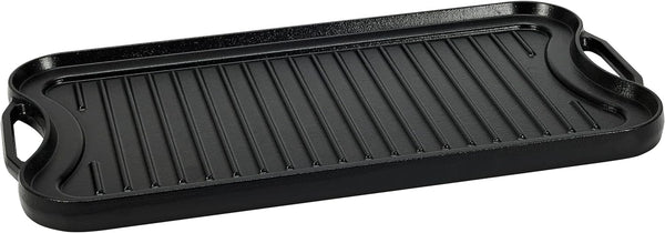 Pre-Seasoned Cast Iron Reversible Rectangular Grill/Griddle with Even Heat Distribution, Black, 20 X 10.63 X 0.98 Inch1