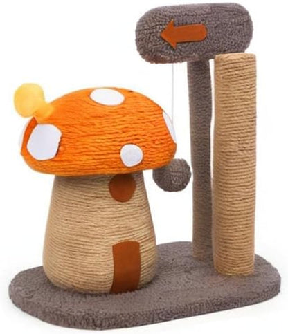 Mushroom Cat Scratcher Post with Sisal Rope for Indoor Cats | Natural Sisal Rope Tower Satisfies Claw Instincts.Compact for Small Cats.Durable&Stable8