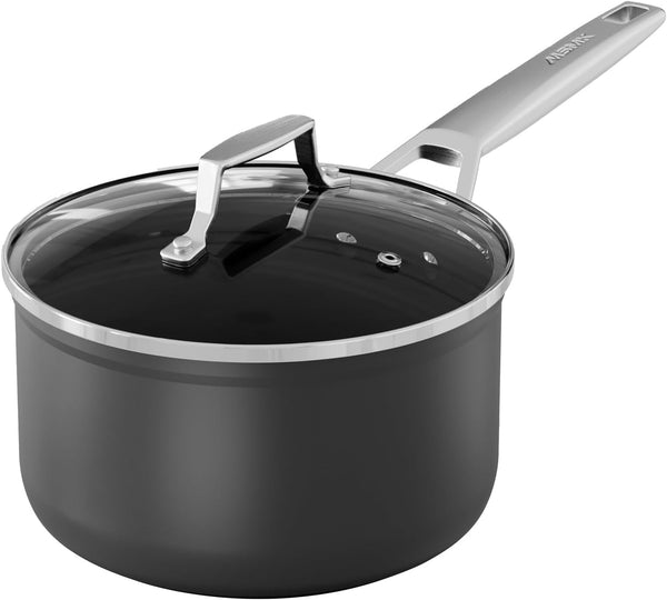 2.5 QT Nonstick Saucepan with Lid, Grey Induction Cooking Pot | Non Toxic, Even Heating, Easy Clean, Dishwasher & Oven Safe, Suitable for Gas & Electric & Induction Stoves, PFOA & PFAS Free1