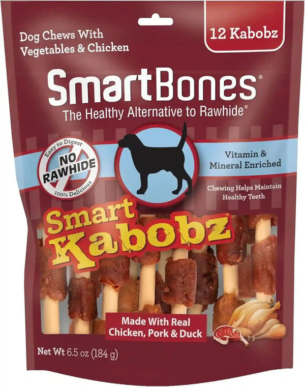 Smartbones Smart Kabobz with Real Chicken, Pork and Duck, Rawhide-Free Chews for Dogs, 18 Count10