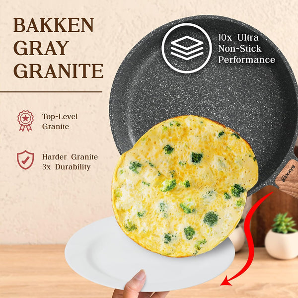 Bakken-Swiss 14-Piece Kitchen Cookware Set – Granite Non-Stick – Eco-Friendly – PFOA, PFOS, and PTFE Free for All Stoves & Oven-Safe - Marble Coatin7