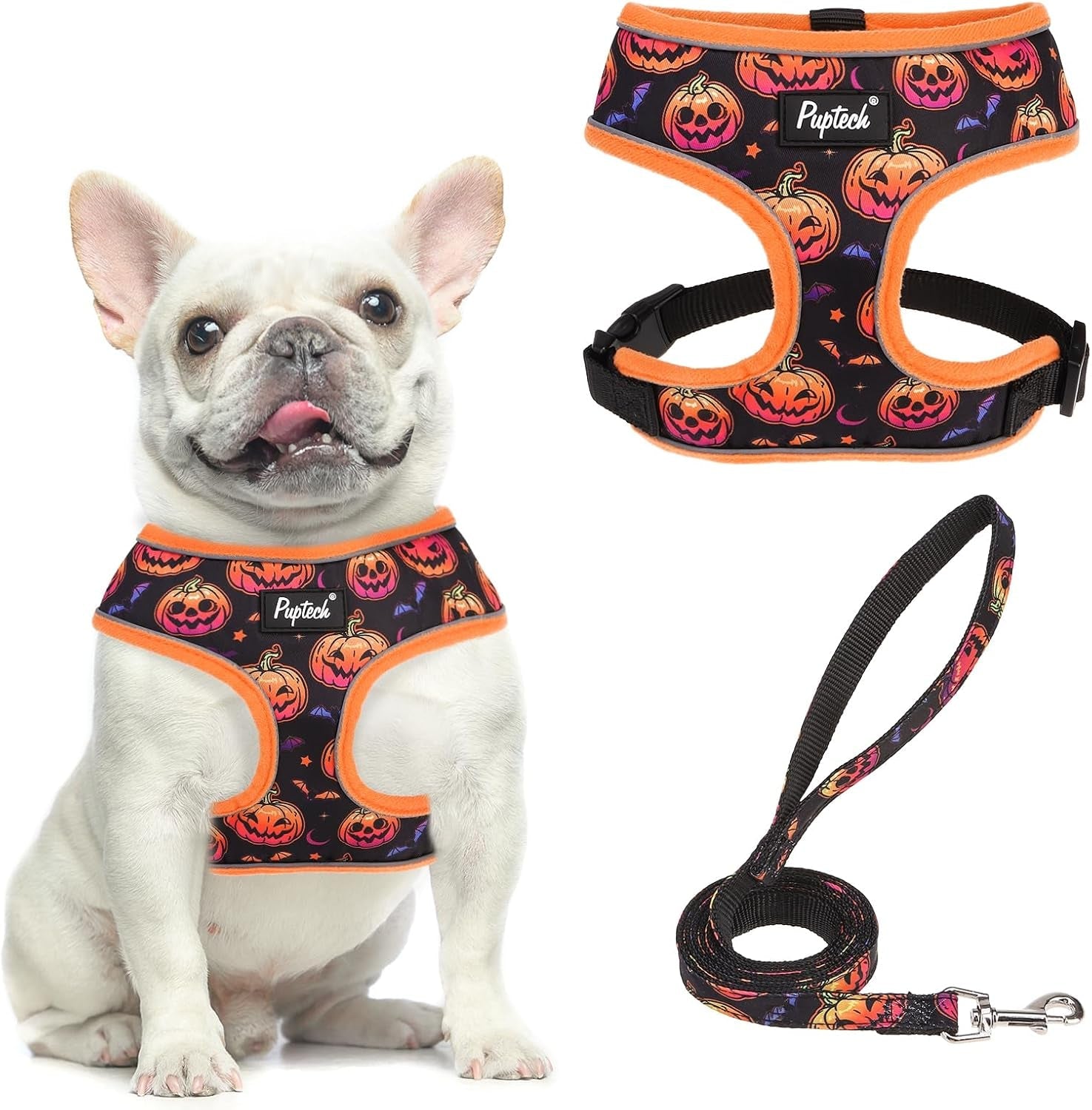 pupteck-soft-mesh-dog-harness-small-sized-and-leash-set-pet-puppy-cat-comfort-padded-vest-no-pull-harnesses-beige-s