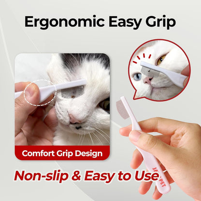 JAYU PET Facial Grooming Comb | Dog Eye Combs, Stress-Free Eye Gunk Remover for Dogs & Cats, Pet Facial Brush, Cat Grooming Kit6