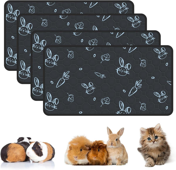 2-Pack Guinea Pig Cage Liner, 24" X 47" Reusable Guinea Pig Bedding Washable Absorbent Pee Pads for Dogs Rabbit Chinchilla Hamster, Leakproof & anti Slip12