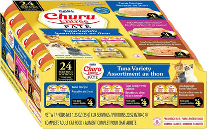 INABA Churu Entree Pate Wet Cat Food Cup, Tuna Variety, 12Ct | Complete & Balanced Wet Cat Food, Digestive Support, Immune Support, 84% Moisture, Soft Pate, 12 X 2.46 Oz Twin Cups1