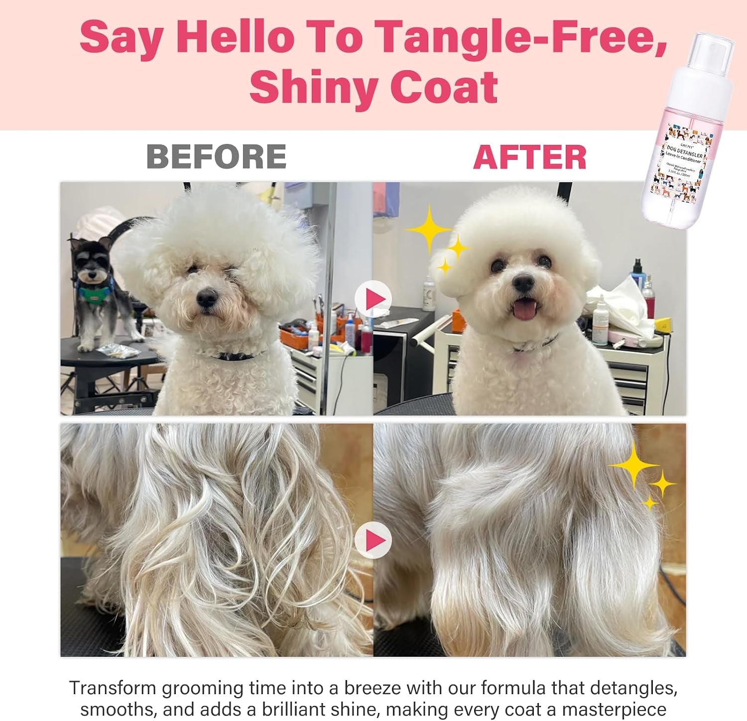 dog-detangler-dematting-spray-leave-in-conditioner-classic-powdery-scent-infused-with-coconut-oil-jojoba-oil-and-squalane-for-easy-tangle-free-grooming-3-38-fl-oz