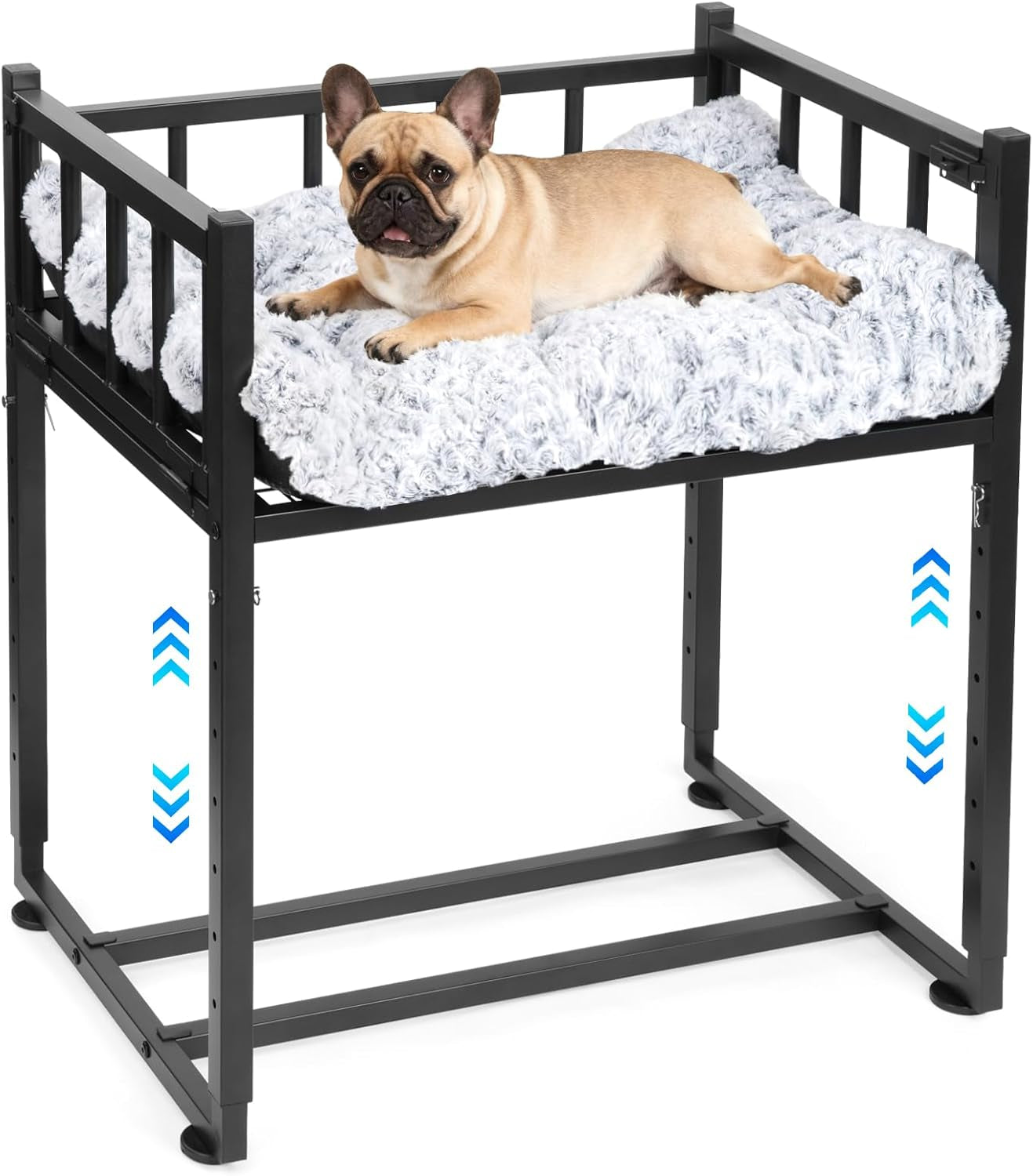 beside-dog-bed-and-mattress-set-metal-three-sided-fence-pet-dogs-bed-frame-adjustable-height-dogs-bed-extension-attachment-for-human-bed-for-small-medium-puppy25-5l-x-17-7w