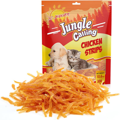 Jungle Calling Mini Chicken Strips Training Treats for Small Dogs and Cats | Soft & Chewy High Protein Limited Ingredient Puppy Snacks, Grain Free & Easy to Digest, No Artificial Additives, 10.6 Oz1