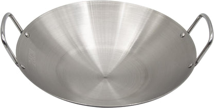 Stainless Steel Wok 10 Inch/ 26Cm, round Bottom Dual- Handled Heavy Wok, Traditional Canton Style Frying Pan Multi- Cooking Wok Stir Fry Pan for Kitchen Restaurant Home (Small)1