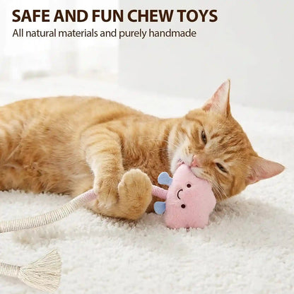 Shudyear 4 Pack Cat Chew Rope Toys, Cotton Cat Rope Toy for Biting and Kicking, Durable Interactive Cat Toy for Indoor Cats Kittens & Adult Cats3